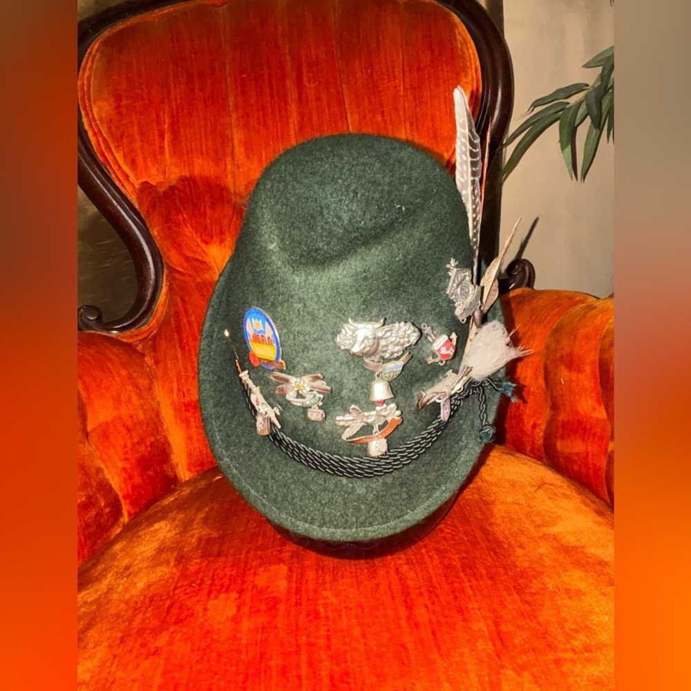 Vintage Wool Green Capa Oktoberfest-fest Original Bavarian hunting hat. 55 - Picture 6 of 15